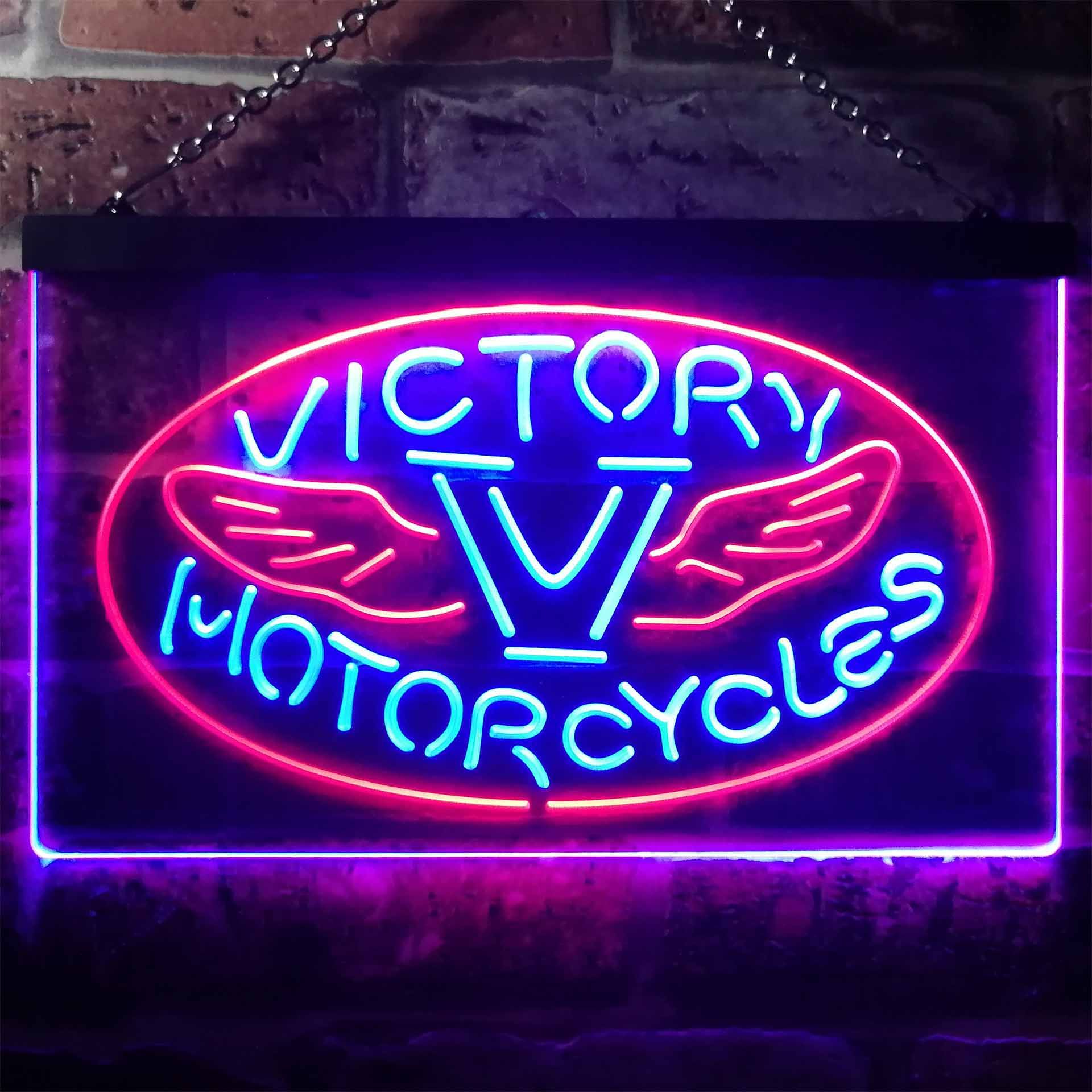 Victory Motorcycles Wings Dual LED Neon Light Sign